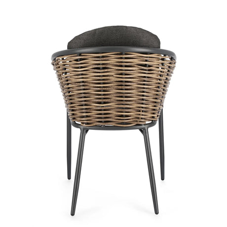 Gartenstuhl mit Armlehne und Kissen Maribela Anthrazit YK13 - ZEN ZONE Furniture