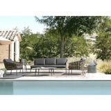 Gartenlounge Set 3er Set Maribela Anthrazit mit Kissen YK13 - ZEN ZONE Furniture