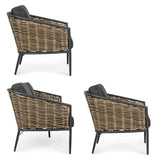 Gartenlounge Set 3er Set Maribela Anthrazit mit Kissen YK13 - ZEN ZONE Furniture