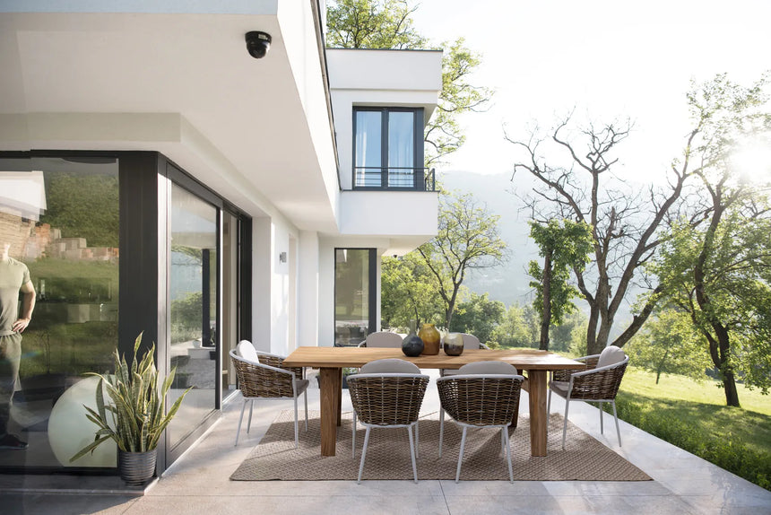 Gartenstuhl mit Armlehne und Kissen Maribela Weiß YK13 - ZEN ZONE Furniture