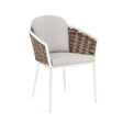 Gartenstuhl mit Armlehne und Kissen Maribela Weiß YK13 - ZEN ZONE Furniture