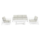 Gartenlounge Set 4er Set Baltic mit Kissen Weiß YK11 - ZEN ZONE Furniture