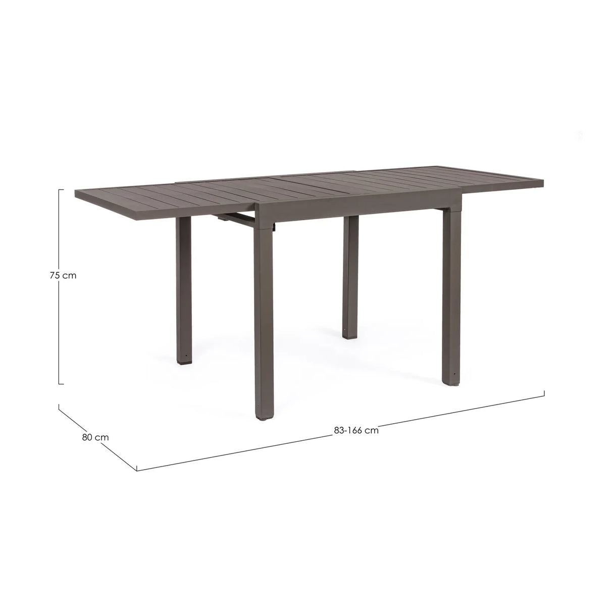 Gartentisch ausziehbar 83-166x80 Coffee YK Pelagius - ZEN ZONE Furniture