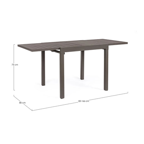 Gartentisch ausziehbar 83-166x80 Coffee YK Pelagius - ZEN ZONE Furniture