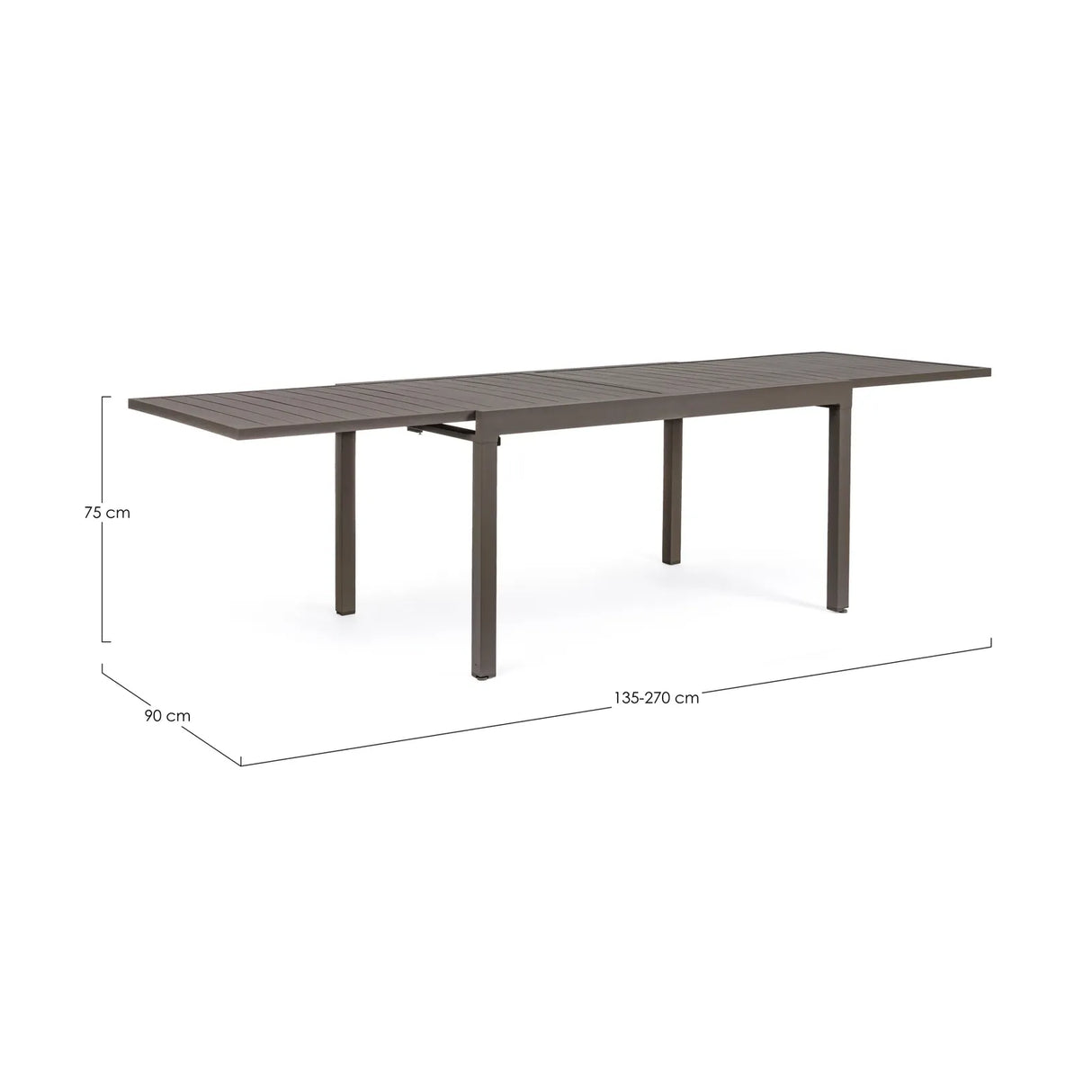 Gartentisch ausziehbar 135-270x90 Coffee Y Pelagius