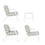 Gartenlounge Set 4er Set Harlem mit Kissen Weiß YK11 - ZEN ZONE Furniture