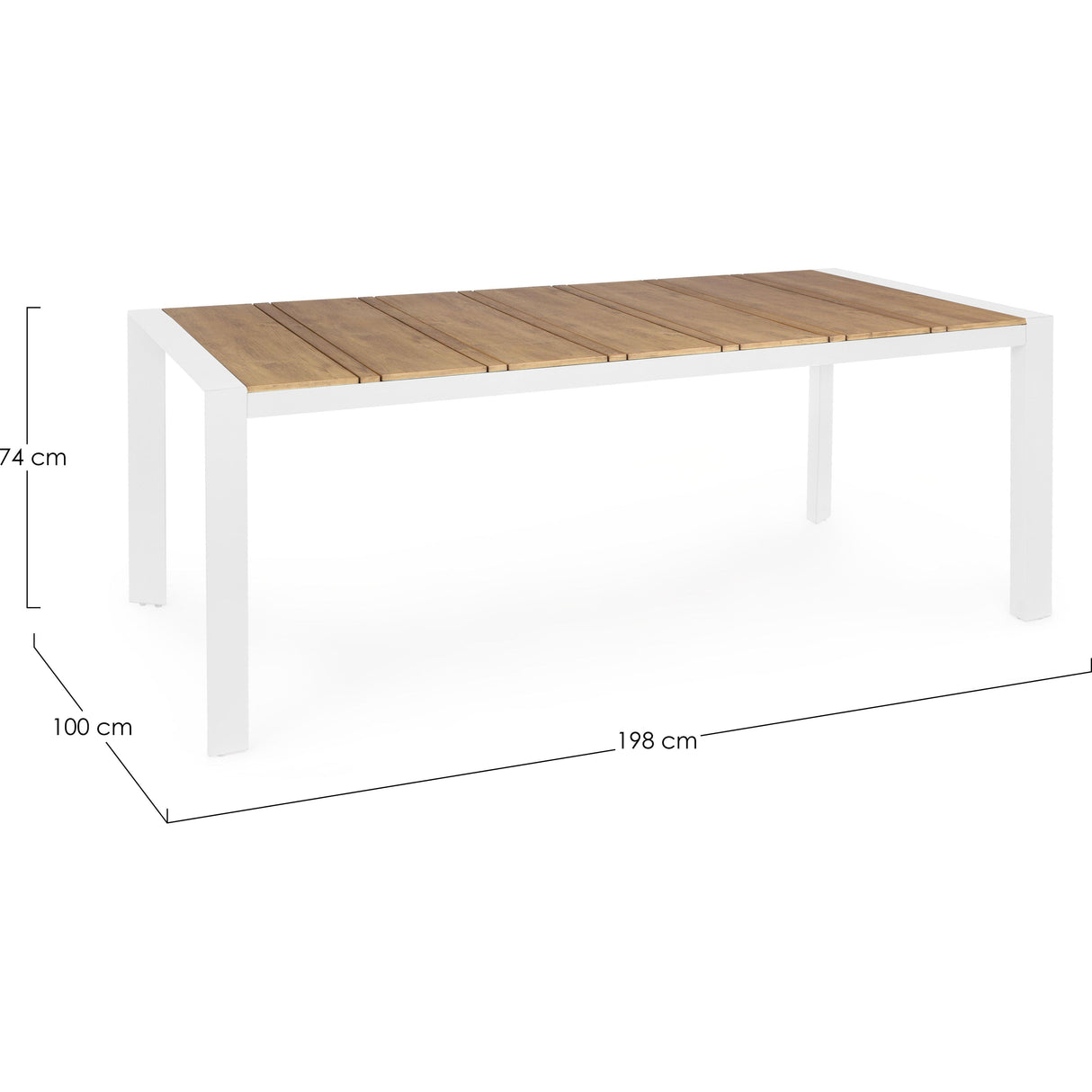 Gartentisch Elias 198x100x74 Weiß SJ60 - ZEN ZONE