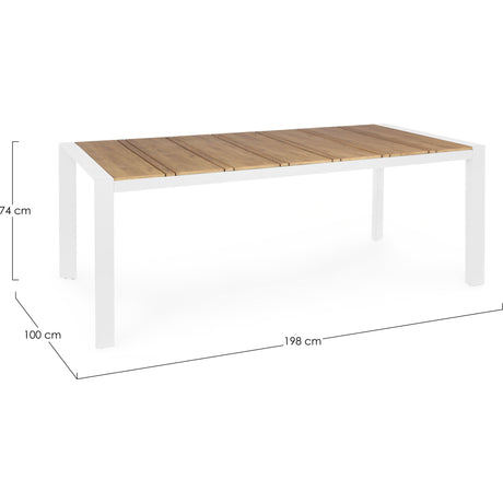Gartentisch Elias 198x100x74 Weiß SJ60 - ZEN ZONE