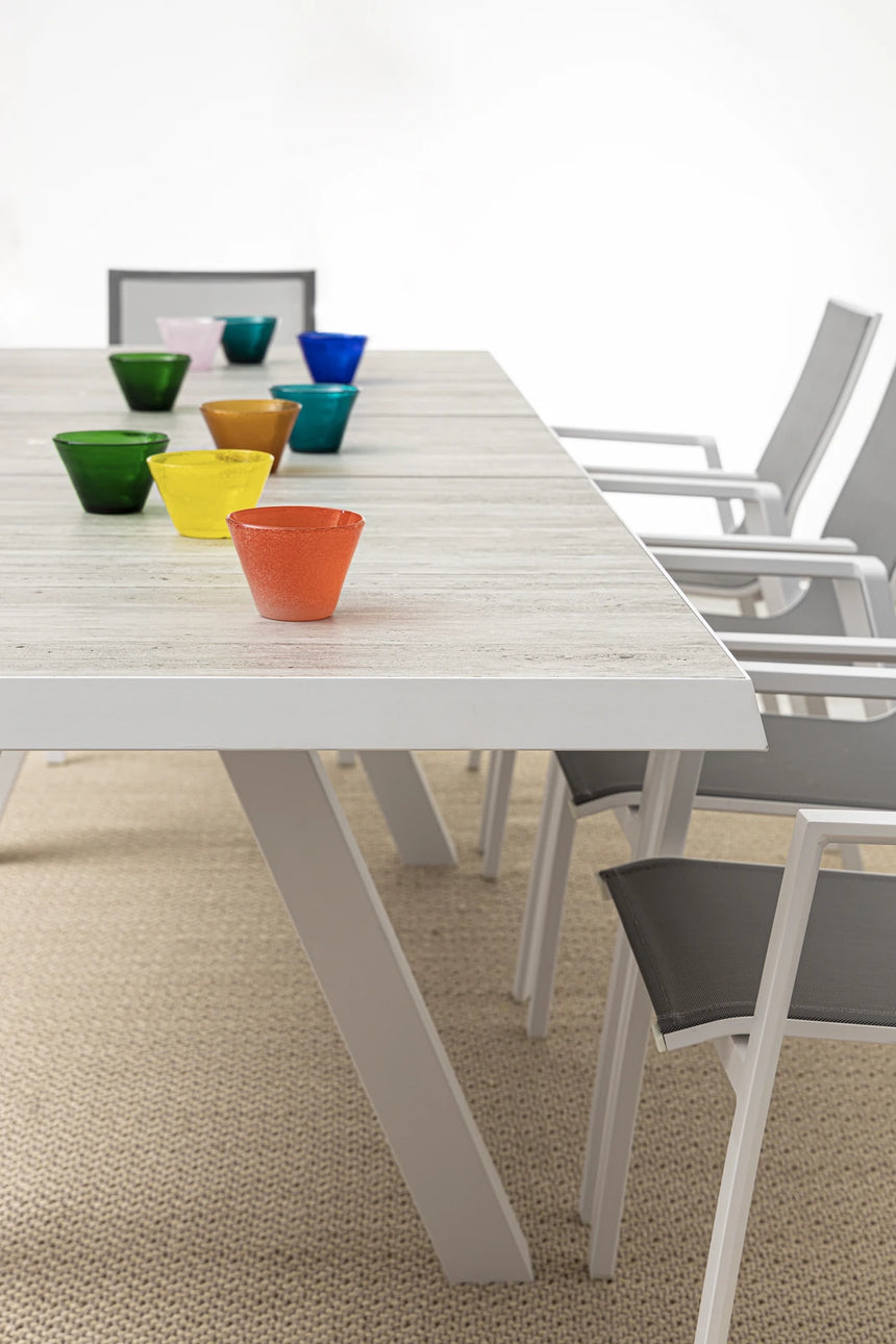 Gartentisch ausziehbar 205-265x103 Weiß JX11 Krion - ZEN ZONE Furniture