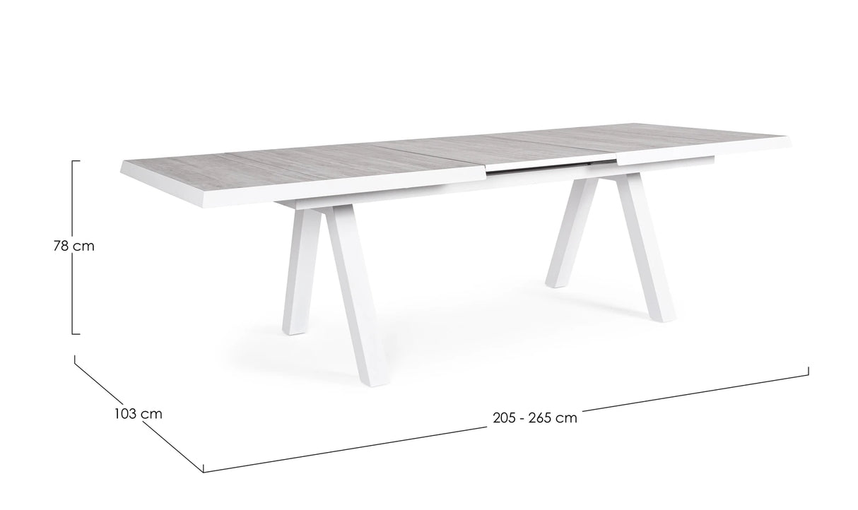 Gartentisch ausziehbar 205-265x103 Weiß JX11 Krion - ZEN ZONE Furniture