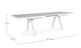 Gartentisch ausziehbar 205-265x103 Weiß JX11 Krion - ZEN ZONE Furniture
