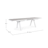 Gartentisch ausziehbar 205-265x103 Weiß JX11 Krion - ZEN ZONE Furniture