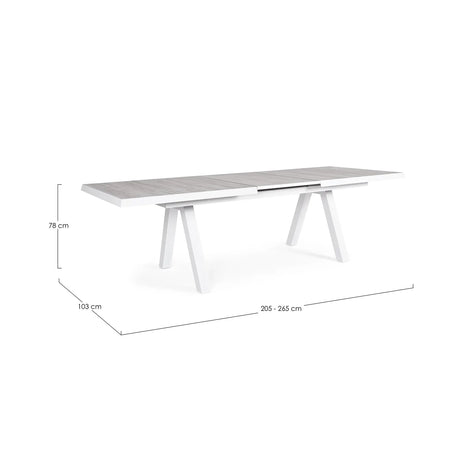 Gartentisch ausziehbar 205-265x103 Weiß JX11 Krion - ZEN ZONE Furniture