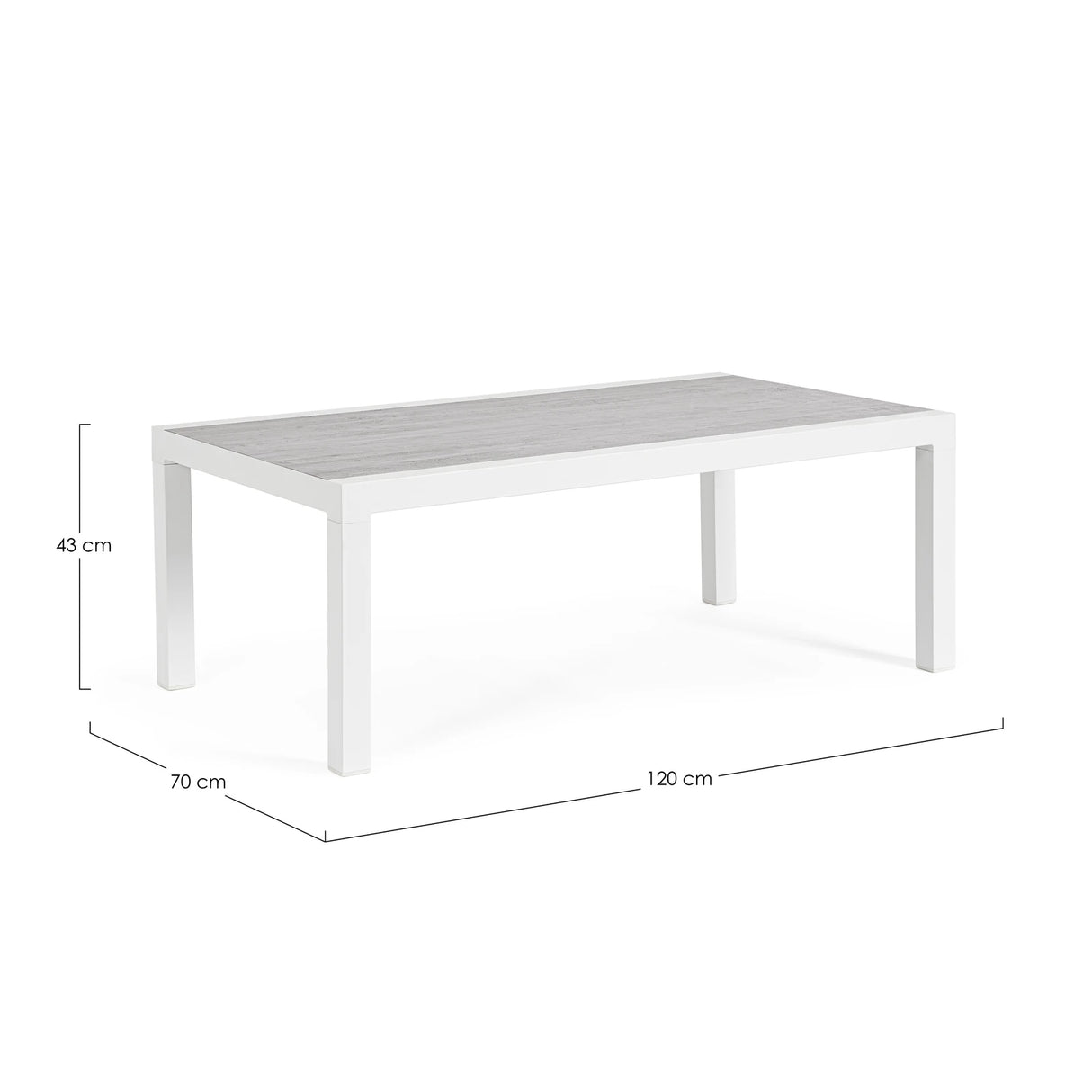 Garten Couchtisch 50x50 Weiß JX11 Kledi - ZEN ZONE Furniture