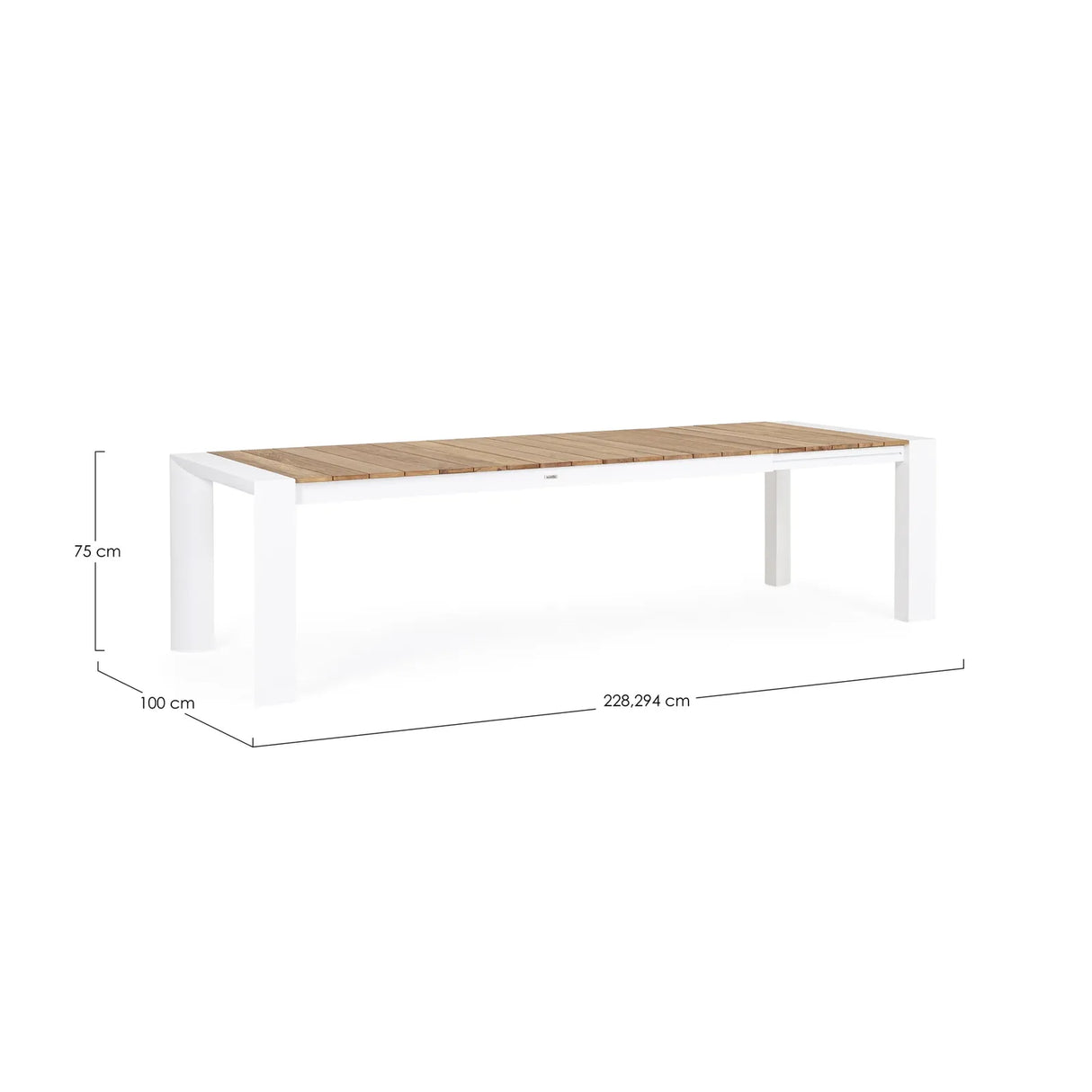 Gartentisch ausziehbar 228/294x100 Weiß GK50 Cameron