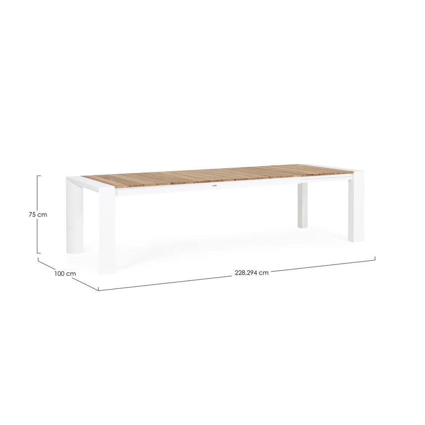Gartentisch ausziehbar 228/294x100 Weiß GK50 Cameron - ZEN ZONE Furniture