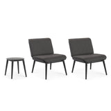 Garten Balkon-Set 3 mit Kissen Anthrazit WG21 Isabela - ZEN ZONE Furniture