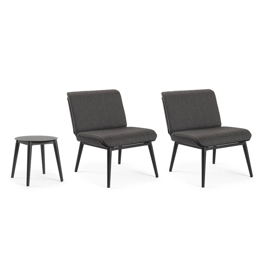 Garten Balkon-Set 3 mit Kissen Anthrazit WG21 Isabela - ZEN ZONE Furniture