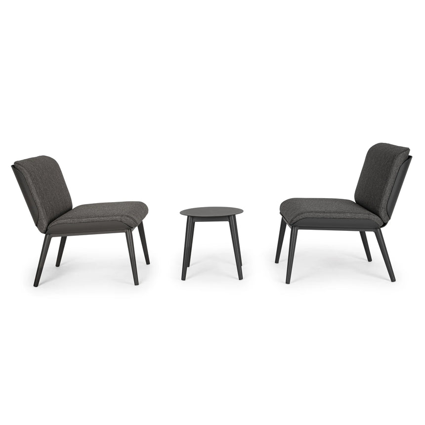 Garten Balkon-Set 3 mit Kissen Anthrazit WG21 Isabela - ZEN ZONE Furniture