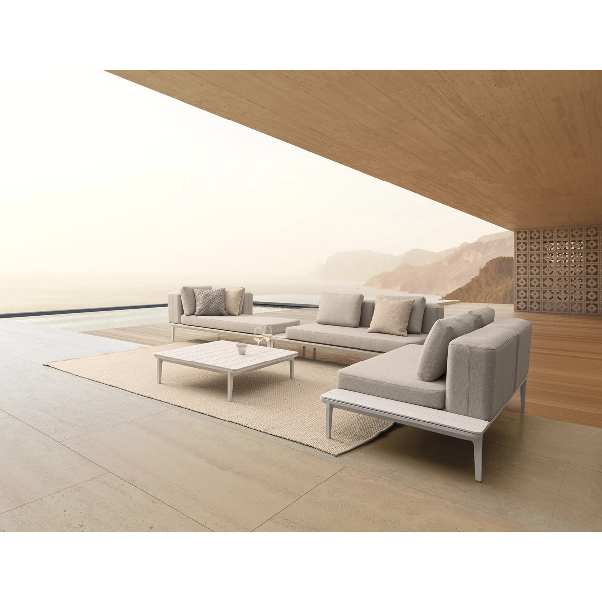 Lounge Garten-Sofa 2-Sitzer Matrix Weiß WG20 - ZEN ZONE Furniture