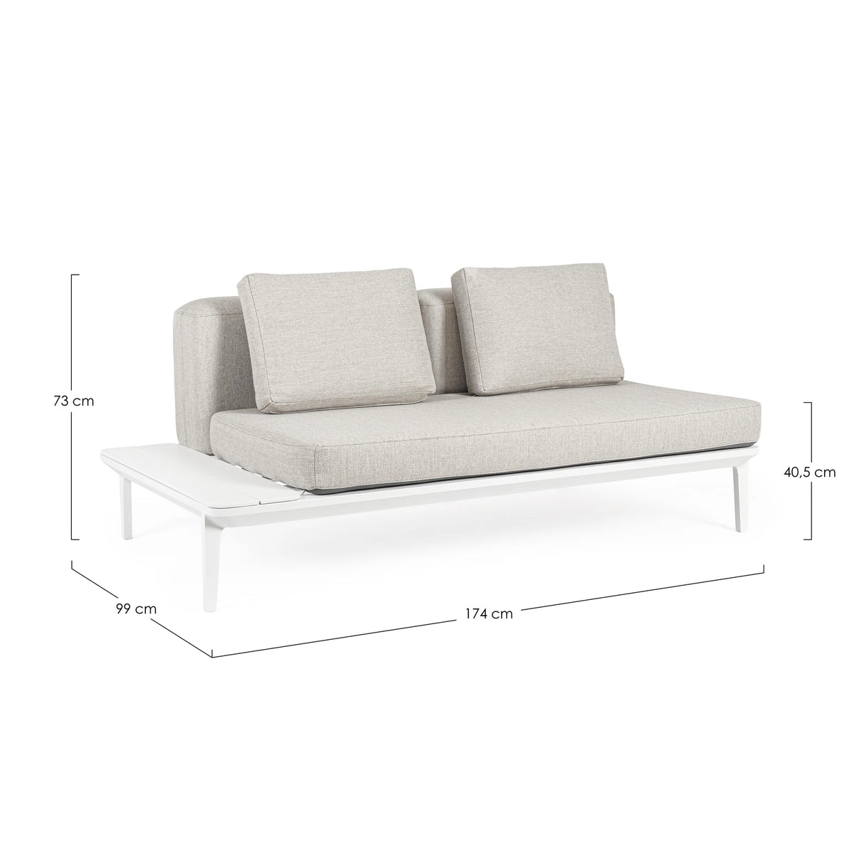 Lounge Garten-Sofa 2-Sitzer Matrix Weiß WG20 - ZEN ZONE Furniture