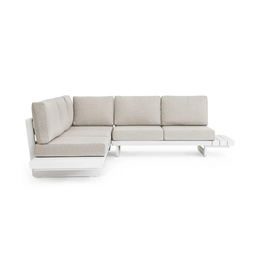 Gartenlounge Ecksitzgruppe 2er Set mit Kissen Weiß WG20 Infinity - ZEN ZONE Furniture