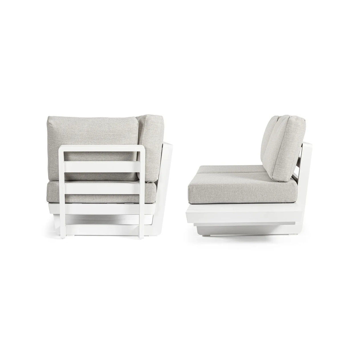 Gartenlounge Ecksitzgruppe 2er Set mit Kissen Weiß WG20 Infinity