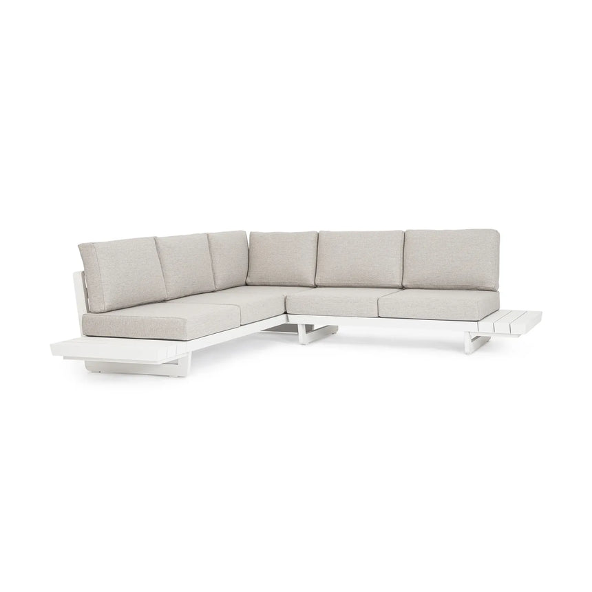 Gartenlounge Ecksitzgruppe 2er Set mit Kissen Weiß WG20 Infinity - ZEN ZONE Furniture