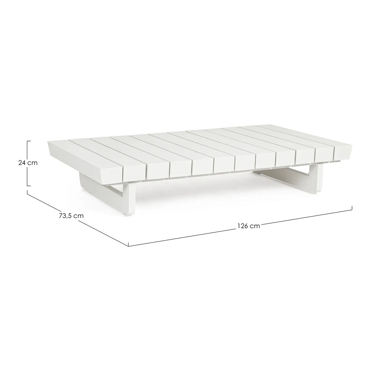 Garten Couchtisch 126x73.5 Weiß WG20 Infinity