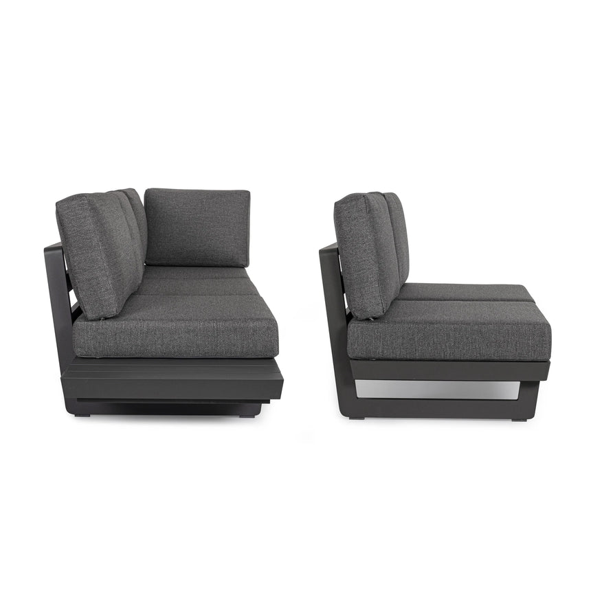 Gartenlounge Set 2 Ecksitzgruppe mit Kissen Anthrazit WG21 Infinity - ZEN ZONE Furniture