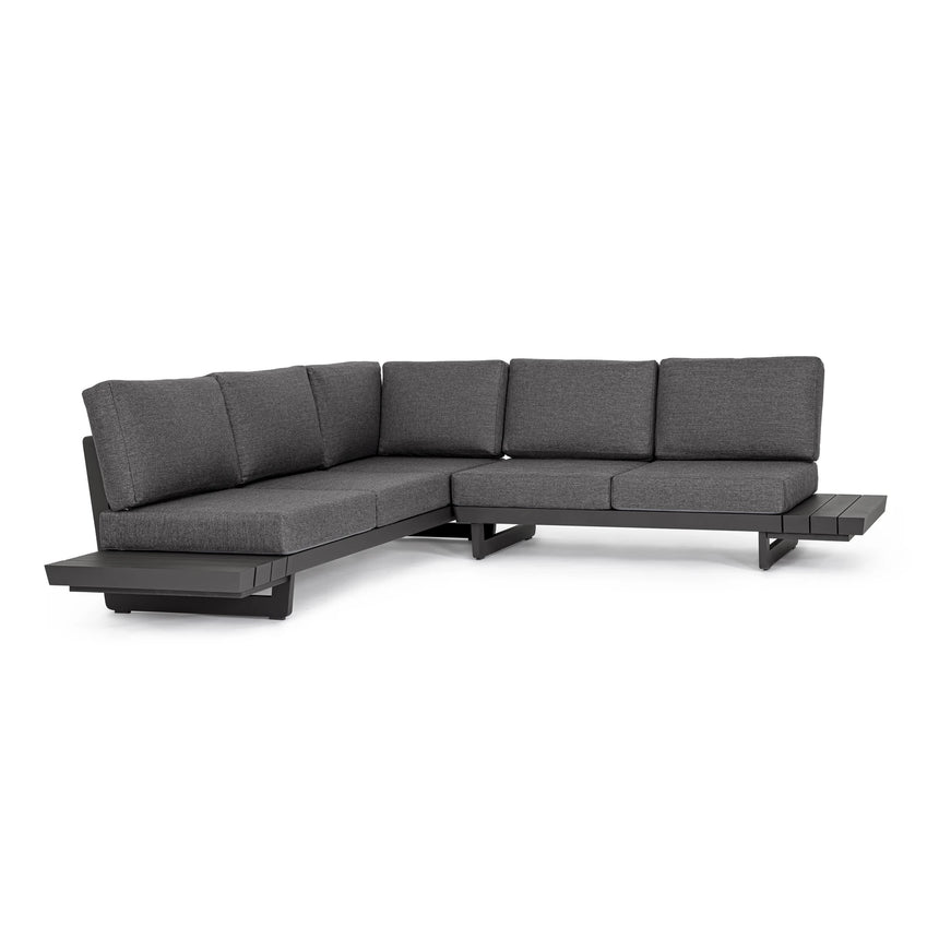 Gartenlounge Set 2 Ecksitzgruppe mit Kissen Anthrazit WG21 Infinity - ZEN ZONE Furniture