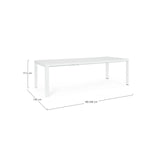 Gartentisch ausziehbar 180-240x100 Weiß CX21 Kiplin