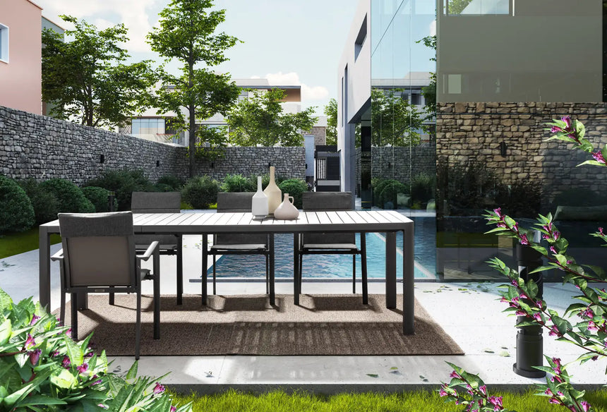 Gartentisch ausziehbar 180-240x100 Anthrazit CX23 Kiplin - ZEN ZONE Furniture