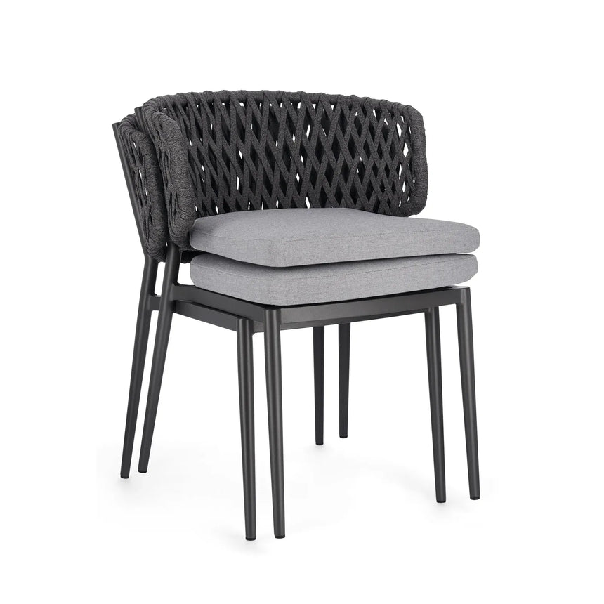 Gartenstuhl mit Kissen Noelia Anthrazit WG21 - ZEN ZONE Furniture