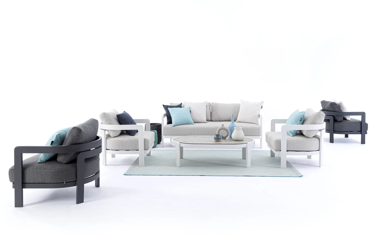 Gartenlounge Set 4er mit Kissen Presley Anthrazit WG21 - ZEN ZONE Furniture