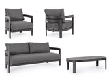 Gartenlounge Set 4er mit Kissen Presley Anthrazit WG21 - ZEN ZONE Furniture
