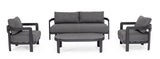 Gartenlounge Set 4er mit Kissen Presley Anthrazit WG21 - ZEN ZONE Furniture