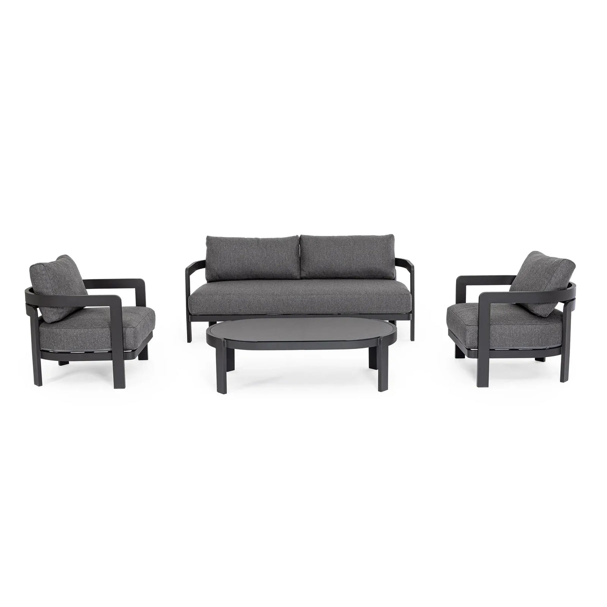 Gartenlounge Set 4er mit Kissen Presley Anthrazit WG21 - ZEN ZONE Furniture