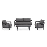 Gartenlounge Set 4er mit Kissen Presley Anthrazit WG21 - ZEN ZONE Furniture
