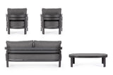 Gartenlounge Set 4er mit Kissen Presley Anthrazit WG21 - ZEN ZONE Furniture