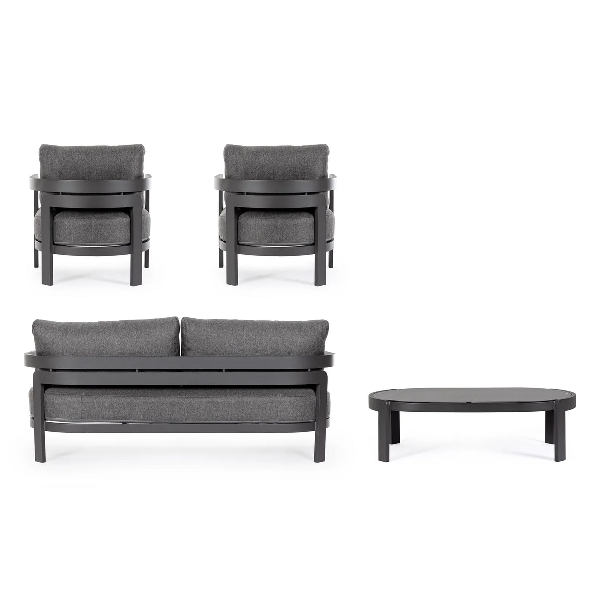 Gartenlounge Set 4er mit Kissen Presley Anthrazit WG21 - ZEN ZONE Furniture