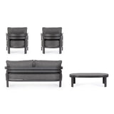 Gartenlounge Set 4er mit Kissen Presley Anthrazit WG21 - ZEN ZONE Furniture