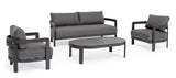 Gartenlounge Set 4er mit Kissen Presley Anthrazit WG21 - ZEN ZONE Furniture