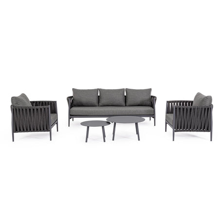 Garten-Sofa 3-Sitzer mit Kissen Jacinta Anthrazit WG21 - ZEN ZONE Furniture