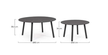 Garten Couchtisch 2er Set Anthrazit WG21 Aminta - ZEN ZONE Furniture