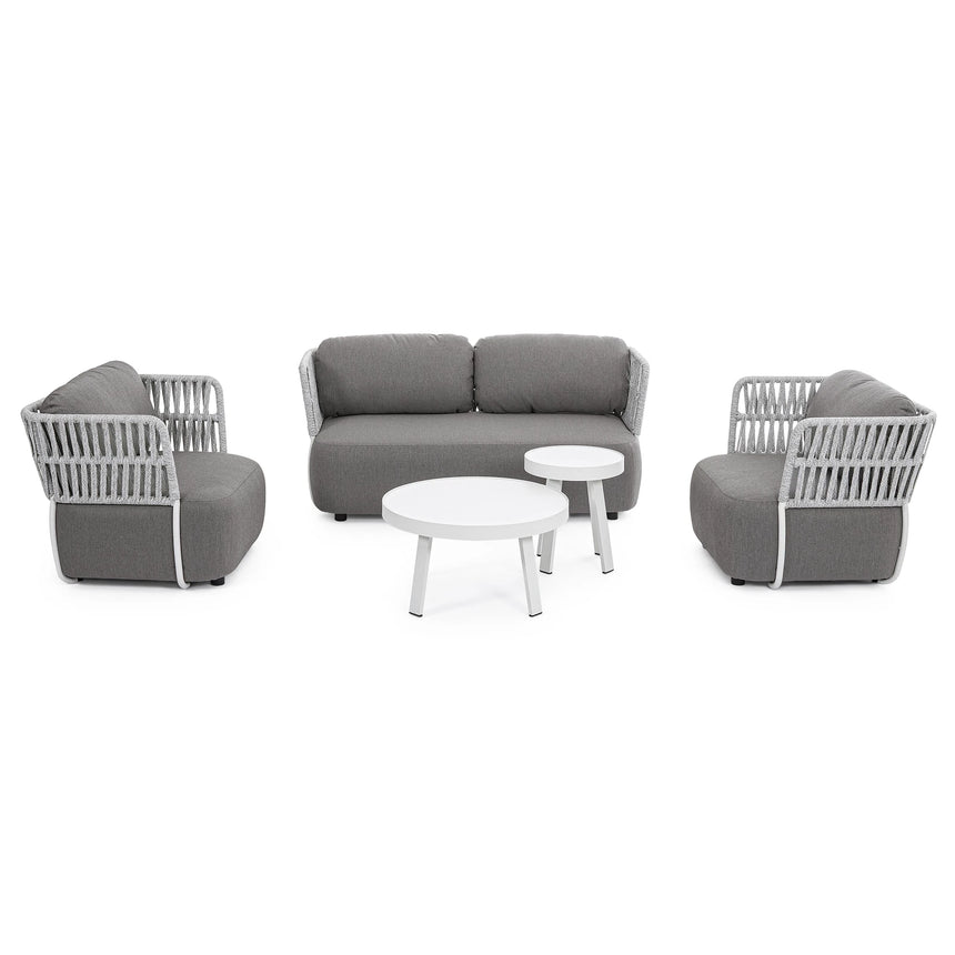 Outdoor Sessel mit Kissen Palmer Weiß/Grau - ZEN ZONE Furniture