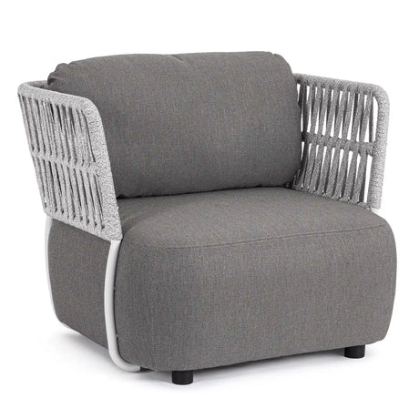 Outdoor Sessel mit Kissen Palmer Weiß/Grau - ZEN ZONE Furniture
