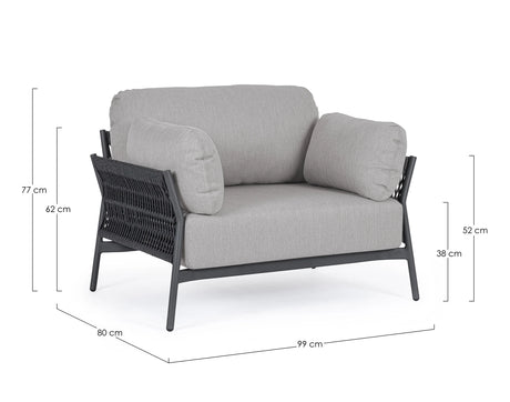 Outdoor Sessel mit Kissen Pardis Anthrazit QS22/Graphit - ZEN ZONE Furniture