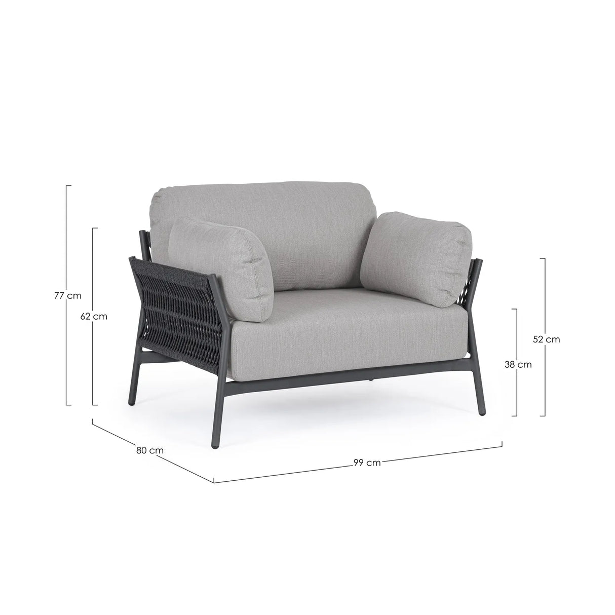 Outdoor Sessel mit Kissen Pardis Anthrazit QS22/Graphit - ZEN ZONE Furniture