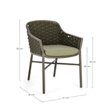 Gartenstuhl mit Armlehne und Kissen Everly Olive QS24 - ZEN ZONE Furniture